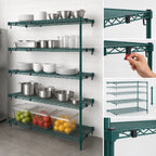 Thumbnail image #4 for Metro Super Erecta 5AA337K3 Super Adjustable Add-On Wire Shelving Unit, 36"W x 18"D x 74"H, 5 Shelves, Green Epoxy Finish