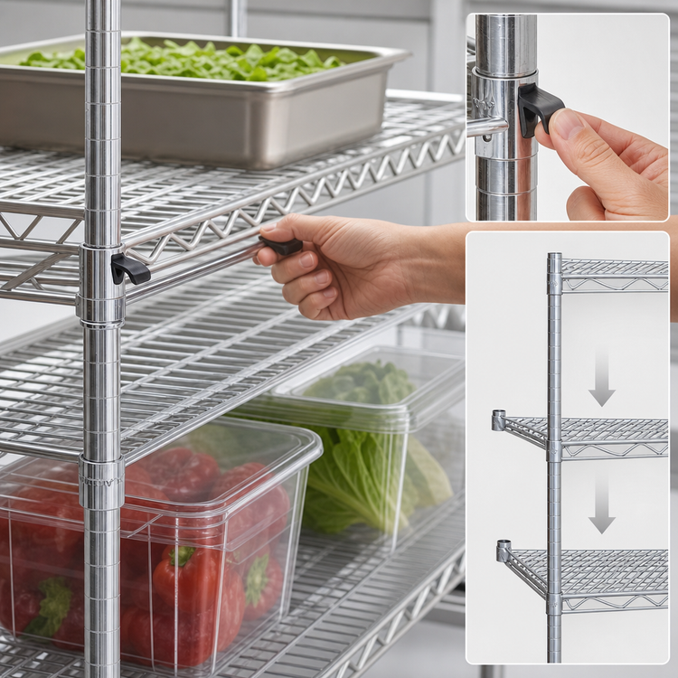 Product image #3 for Metro Super Erecta Super Adjustable Stainless Steel Wire Shelf, 48 x 24 Inches