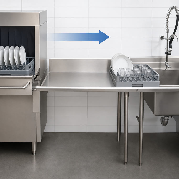 Product image #3 for John Boos Clean Straight Right-Side Dishtable for Left-to-Right Operation, 36 x 30 Inch, 18-Gauge Stainless Steel