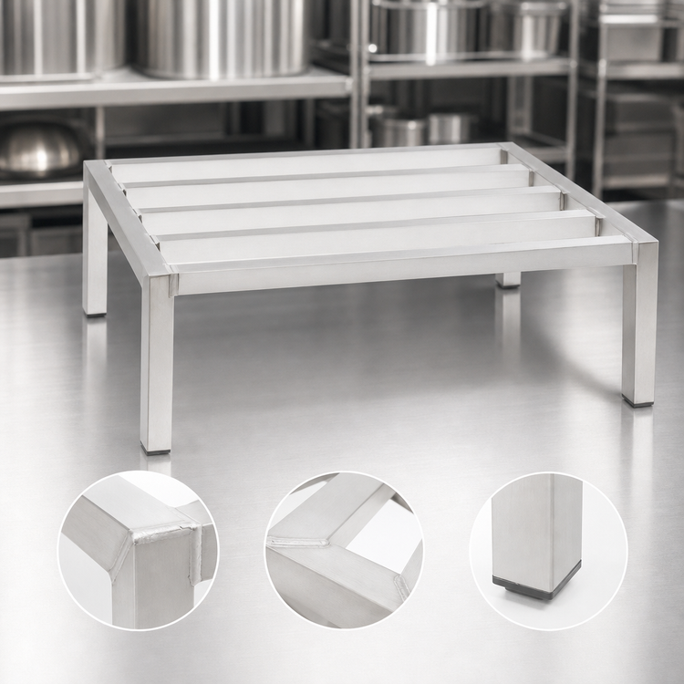Product image #3 for New Age 48 Inch x 24 Inch x 12 Inch All-Welded Aluminum Dunnage Rack, 2000 lb. Capacity
