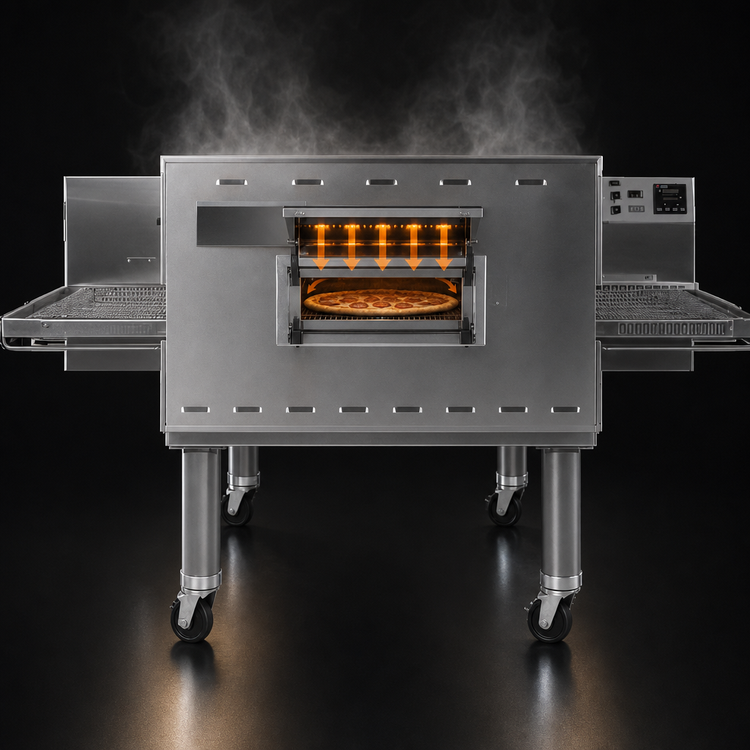 Product image #3 for Middleby Marshall Impingement PLUS Single-Deck Gas Conveyor Pizza Oven, Floor Model