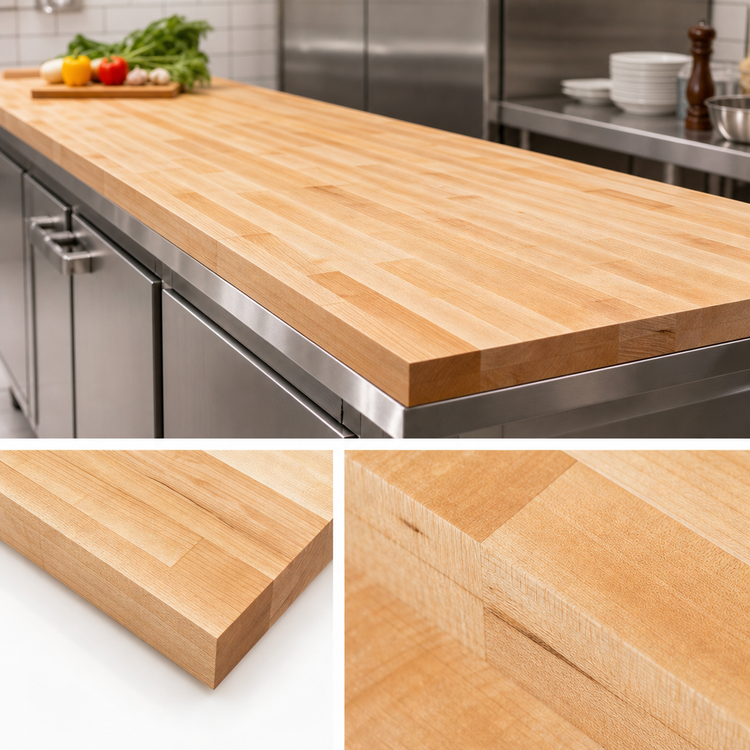Product image #3 for Boos Block Blended Edge Grain Northern Hard Rock Maple Kitchen Countertop, 108 x 27 x 1-1/2 Inch, Penetrating Oil Finish