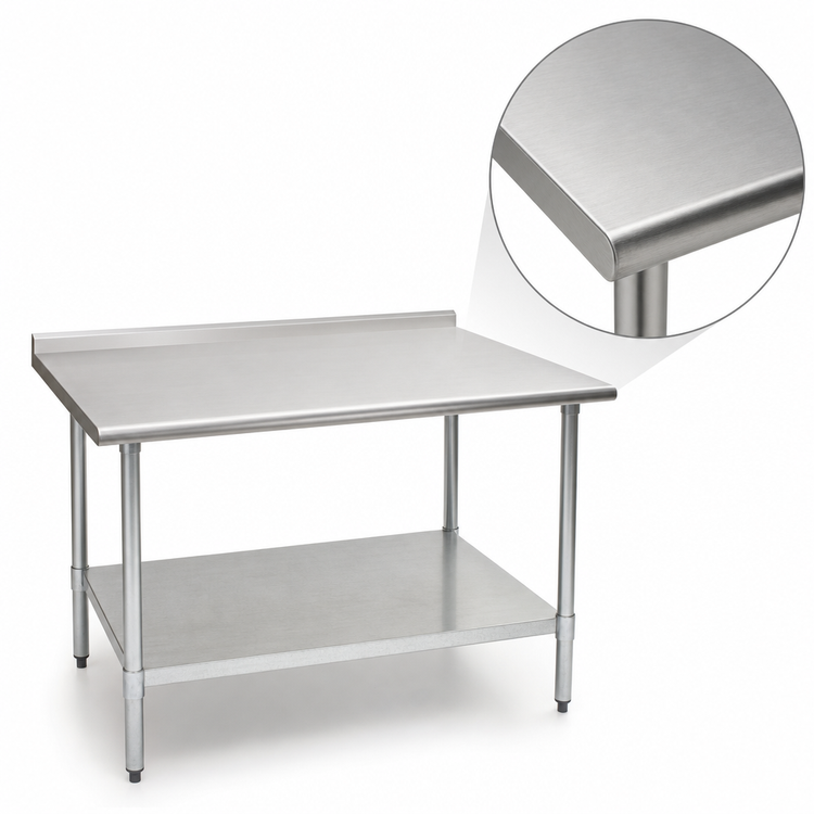 Product image #3 for BlendPort® Deluxe Series 60-Inch W x 30-Inch D Stainless Steel Work Table with Rear Upturn and Adjustable Undershelf