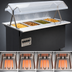 Thumbnail image #3 for Vollrath 2-Series Affordable Portable 4-Well Mobile Hot Food Station with Buffet Breath Guard, Lights, and Enclosed Storage Base
