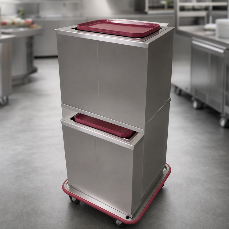 Product image #3 for Carter-Hoffmann 2-Stack Enclosed Mobile Tray Dispenser Cabinet for 14" x 18" Trays