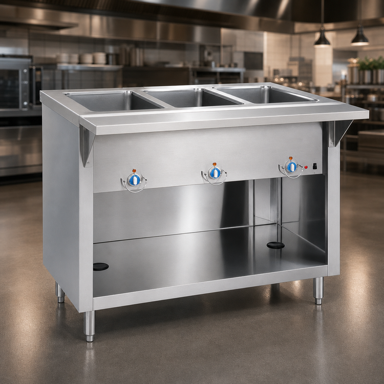 Product image #3 for Thurmaduke E-5-CBSS 5-Well Electric Standard Hot Food Steamtable with Stainless Steel Undershelf