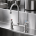 Thumbnail image #4 for EverSteel Stainless Steel Double Pantry Deck-Mount Faucet, 8-Inch Centers, Swivel/Rigid Gooseneck Spout