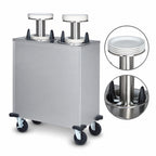 Thumbnail image #3 for Dinex DXPIDPH2E1012 Heated Enclosed Mobile 2-Compartment Plate Dispenser for 10-1/8" Round Plates