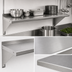 Thumbnail image #3 for BK Resources T-304 Premium Stainless Steel Wall-Mounted Shelf, 84