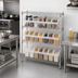 Thumbnail image #3 for Quantum 12 x 36 x 39 Inch Chrome Plated Wire Shelving Bin Center with 4 Shelves and 21 Clear Bins