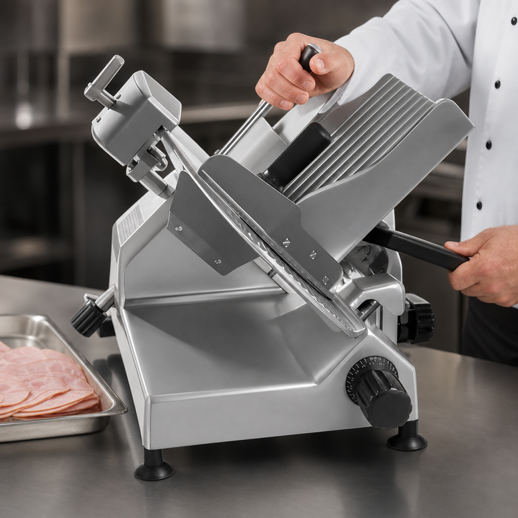 Product image #3 for Centerline by Hobart EDGE10-11 Medium-Duty Manual Angle-Feed Commercial Slicer with 10-Inch Carbon Steel Knife