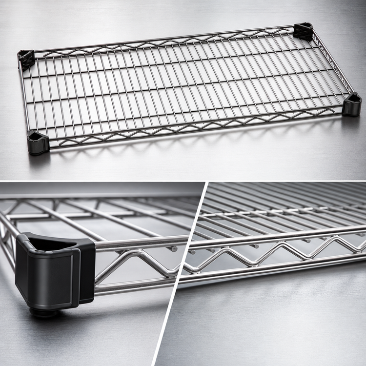 Product image #3 for Eagle Group QuadTruss Quad-Adjust Reverse Mat Wire Shelf, 48 x 18 Inches, Stainless Steel