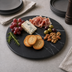 Thumbnail image #3 for 14-Inch Round Melamine Serving Board with Black Marble Pattern