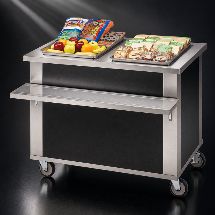 Product image #3 for DineXpress DXP2CU 32 Inch Mobile Modular Stainless Steel Beverage Counter