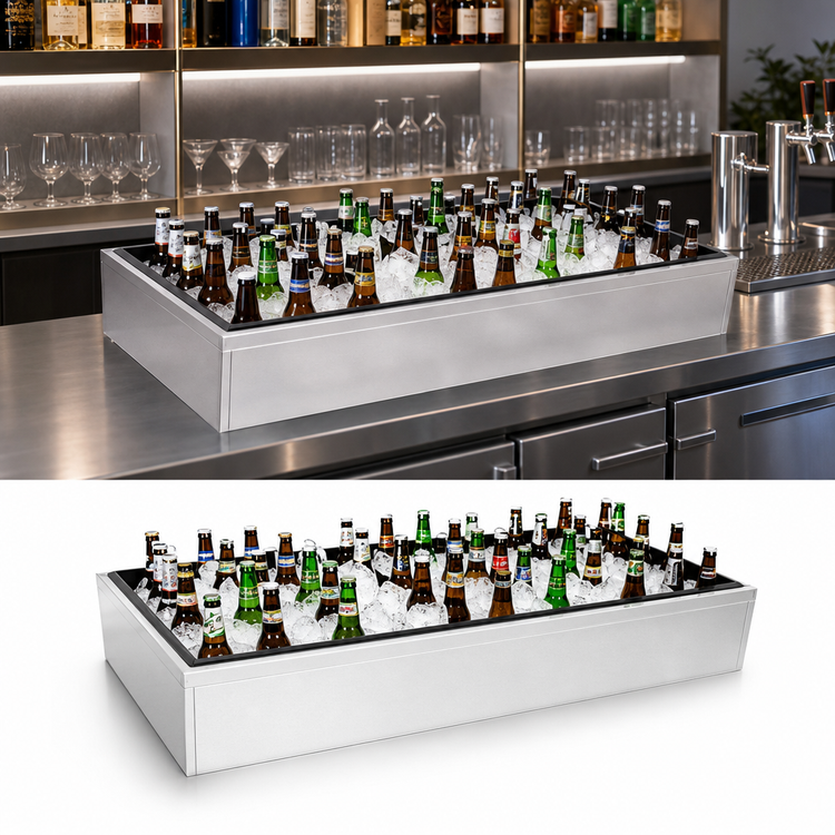 Product image #3 for Glastender Back Bar Ice Display Unit, 36-Inch x 24-Inch x 7-Inch, Stainless Steel