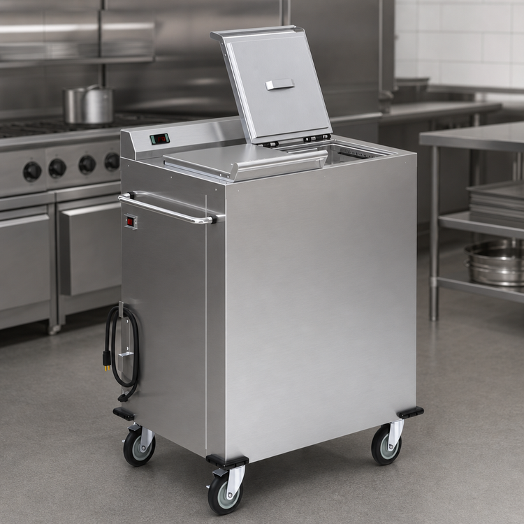 Product image #3 for Dinex DXPSBH2P Colossus Mobile Heated Plate Dispenser with 2 Cylinders