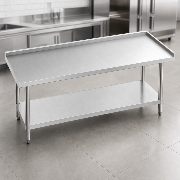 Product image #3 for 72-Inch x 30-Inch Stainless Steel Equipment Stand with Adjustable Undershelf