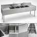 Thumbnail image #3 for Eagle Group 2200 Series 72-Inch Four-Compartment Underbar Sink Unit with Left and Right Drainboards and Dual Faucets