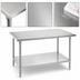 Thumbnail image #3 for Advance Tabco 144-Inch x 36-Inch Flat Top Stainless Steel Work Table with Undershelf