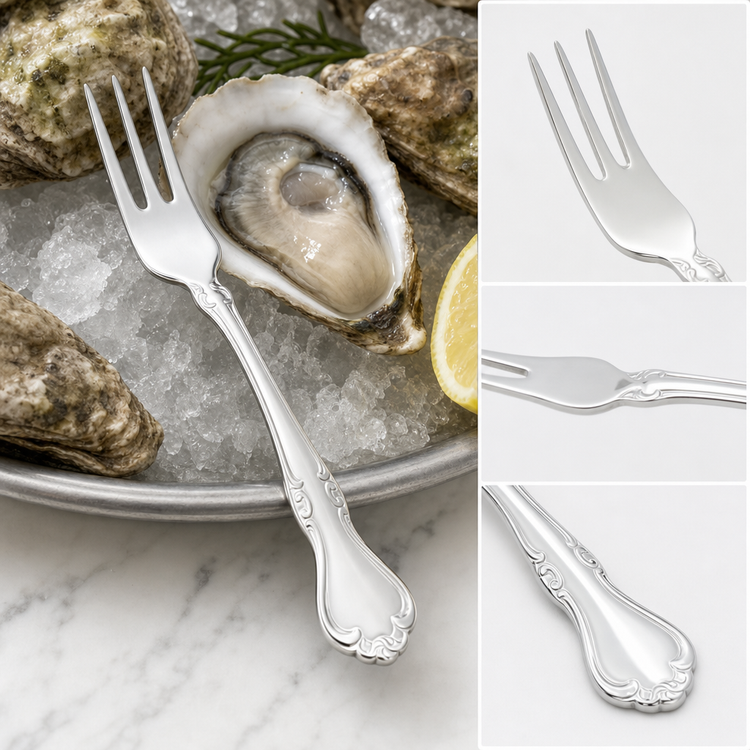 Product image #4 for Winco Chantelle 5-5/8 Inch Oyster Fork, Extra Heavy Weight, 18/8 Stainless Steel, Mirror Finish