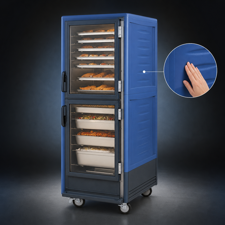 Product image #3 for Metro C5 3 Series Full-Height Low-Watt Heated Holding and Proofing Cabinet with Dutch Clear Doors, Blue Insulation Armour, Fixed Wire Slides