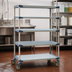 Thumbnail image #3 for MetroMax 4 5-Tier Mobile All-Polymer Shelving Unit, 48W x 18D x 80H, Blue, Open Grid & Solid Shelves