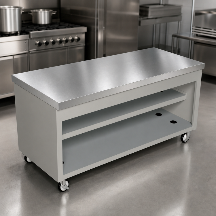 Product image #3 for Thurmaduke TST-74PG 74" Mobile Solid Top Utility Counter