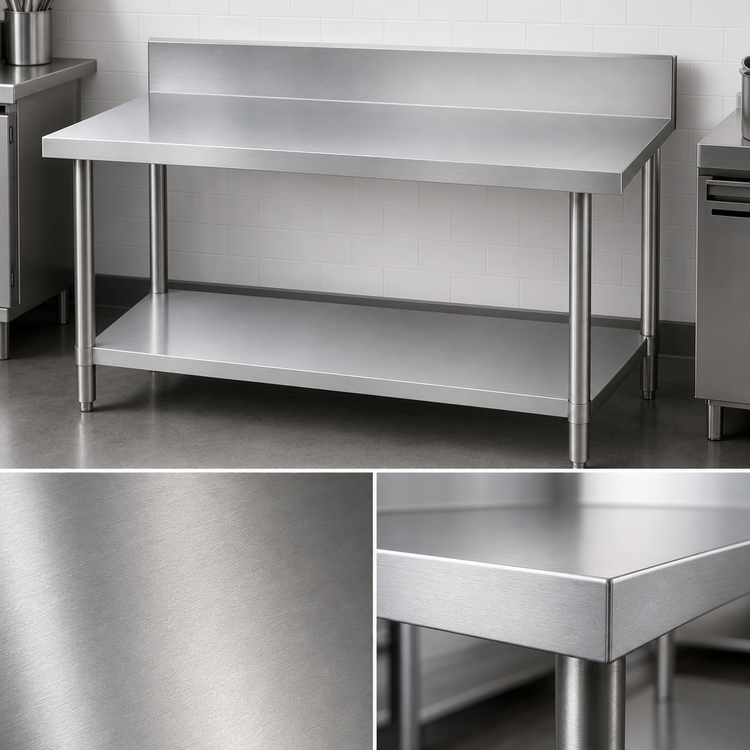Product image #3 for Duke 30 x 30 Inch Square Stainless Steel Work Table with 10 Inch Riser and Galvanized Undershelf
