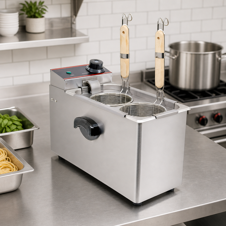 Product image #3 for Omcan USA Countertop Electric Pasta Cooker, 4L Single Tank, 120V, with 2 Baskets