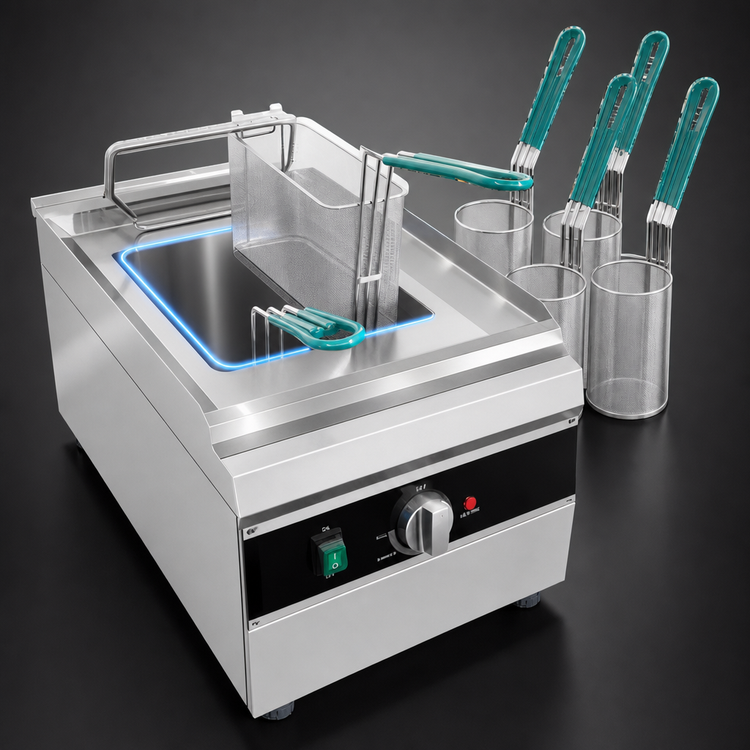 Product image #3 for Omcan 9L / 2.4 Gallon Electric Single-Tank Countertop Pasta Cooker