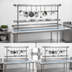 Thumbnail image #3 for Advance Tabco AUR-108 Adjustable Table-Mounted Stainless Steel Utensil Rack with 9 Pot Hooks