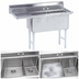 Thumbnail image #3 for Advance Tabco 2-Compartment Fabricated Sink with 18-Inch Left-Hand Drainboard, 20 x 30 x 14-Inch Bowls, 16-Gauge 304 Stainless Steel