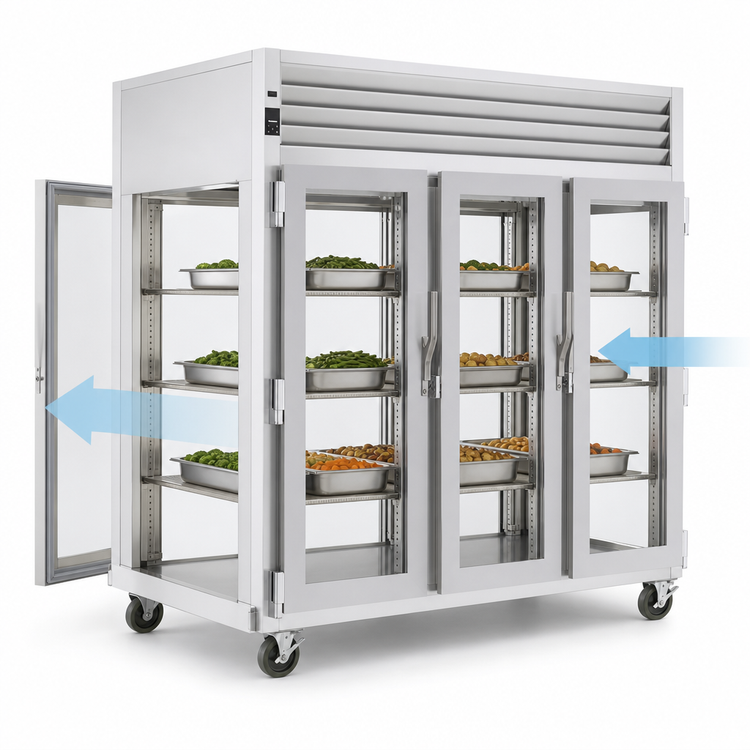 Product image #3 for Traulsen Spec-Line RHF332WP-HHG Three-Section Pass-Thru Heated Holding Cabinet with Half-Height Glass Doors