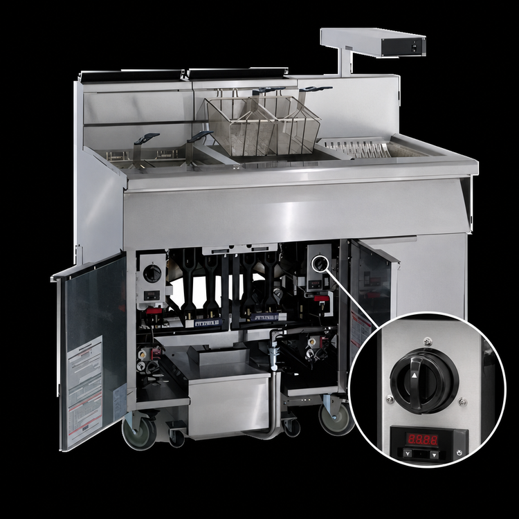 Product image #3 for Imperial Floor Model Side Car Gas Fryer Filter System with Drain Station, 50 lb. Oil Capacity