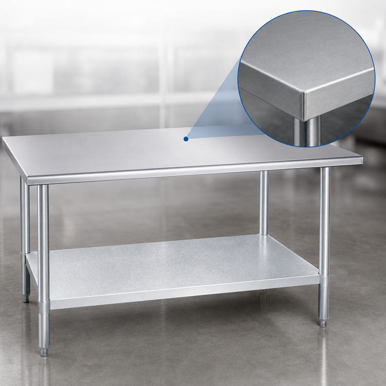 Product image #3 for 30-Inch x 30-Inch Stainless Steel Work Table with Galvanized Undershelf and Posts