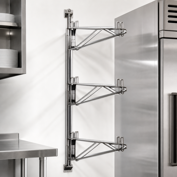 Product image #3 for Valu-Gard Adjustable Post Wire Wall Mount Prepackaged Mid Unit for 18-Inch Shelves, 54-Inch Post