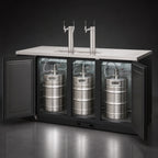 Thumbnail image #3 for Everest Refrigeration EBD3 Two-Section Direct Draw Keg Refrigerator, 68-Inch, 3 Half-Barrel Keg Capacity, Dual Draft Towers, Black