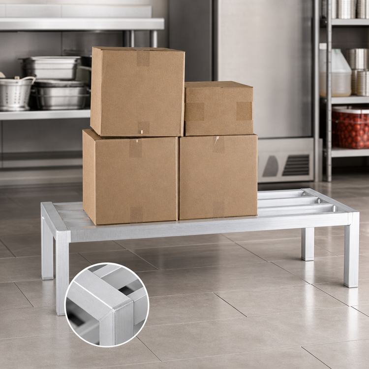 Product image #3 for New Age Heavy-Duty Aluminum Dunnage Rack, 42"W x 20"D x 12"H, 3000 lb. Capacity