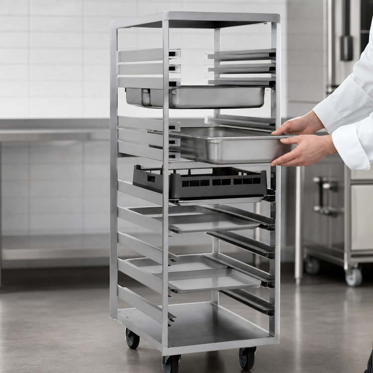 Product image #3 for Panco Universal Mobile Front-Loading Pan Rack with 13 Universal Angle Slides