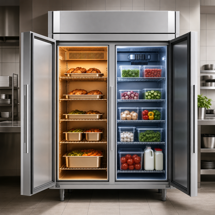 Product image #4 for Victory UltraSpec Extra Wide Dual-Temp Reach-In Warmer/Refrigerator Cabinet, 2-Section