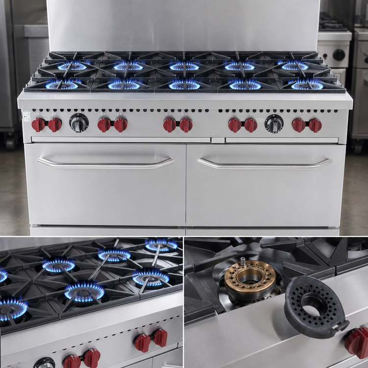 Product image #3 for Vulcan SX Series 60-Inch Commercial Gas Range with 10 Open Burners and 2 Standard Ovens