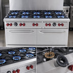 Thumbnail image #3 for Vulcan Quick Ship SX60-10BP-QS-PLATINUM 60-Inch LP Commercial Gas Range with 10 Open Burners and 2 Standard Ovens