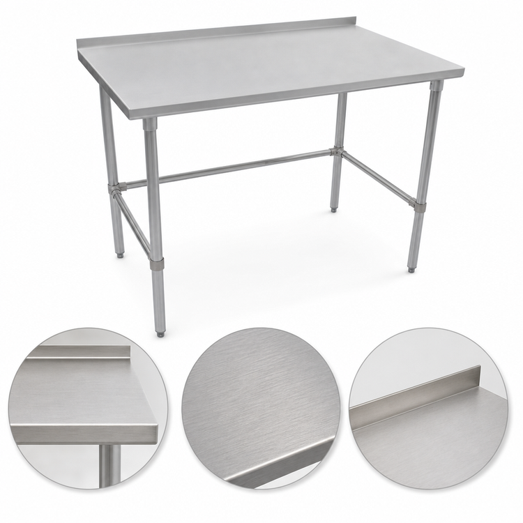 Product image #3 for John Boos Stallion 30" x 30" Corner Stainless Steel Work Table with 14-Gauge Top and 1-1/2" Rear Up-Turn