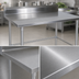 Thumbnail image #3 for John Boos Stallion 84-Inch x 24-Inch Stainless Steel Work Table with 5-Inch Backsplash and Galvanized Base