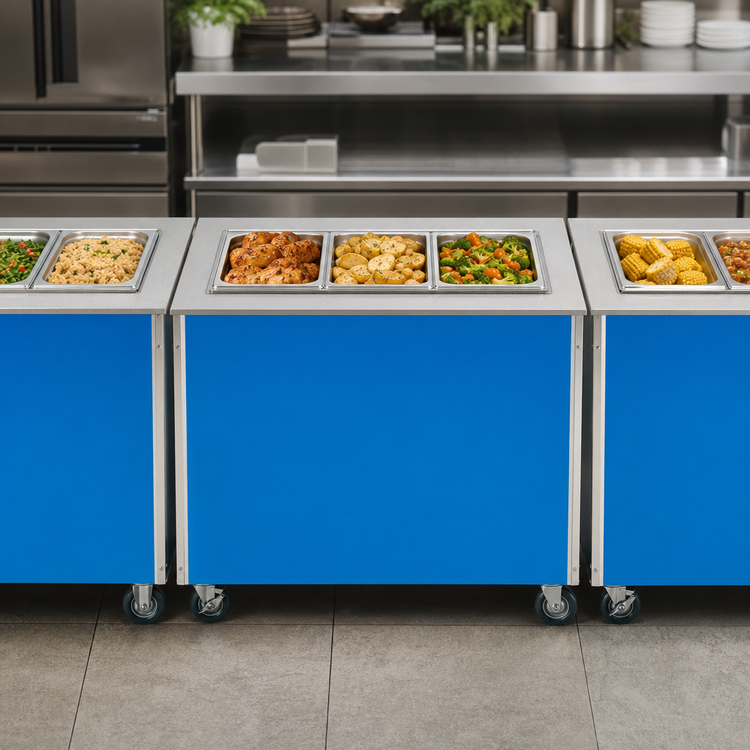 Product image #3 for Vollrath 4-Series Signature Server 3-Pan Bain Marie Hot Food Station, 46 x 28 x 30 Inch, Wet Operation, Mobile