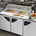 Thumbnail image #3 for Turbo Air Super Deluxe 72-5/8-Inch Three-Section Sandwich/Salad Prep Table with Clear Lid, 12-Pan Opening, Right-Side Workstation