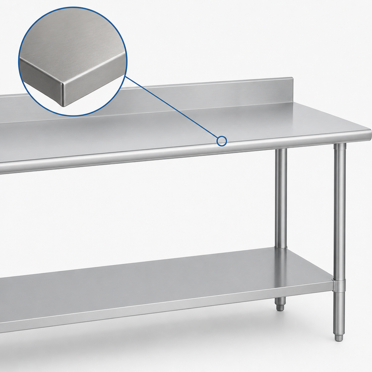 Product image #3 for Duke 60-Inch x 24-Inch Stainless Steel Work Table with 5-Inch Riser and Undershelf