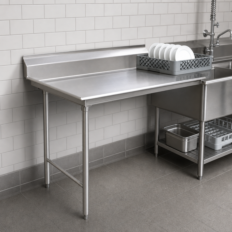 Product image #3 for Eagle Group Straight Clean Dishtable with 8-Inch Backsplash, 36 x 30 Inches, Right-to-Left Operation