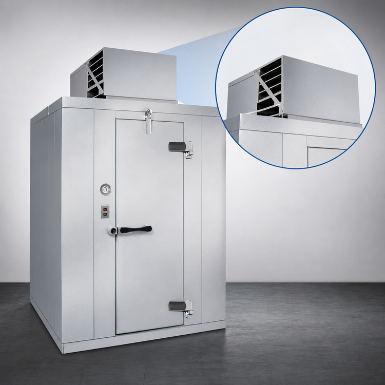 Product image #3 for Polar-Pak Indoor Walk-In Freezer with Floor, Top-Mounted Self-Contained Refrigeration, Nominal 6' x 8'