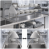 Thumbnail image #3 for John Boos Double-Sided Tubular Stainless Steel Sorting Shelf for Soiled Dish Tables, 144 x 30-1/2 x 32 Inches